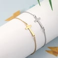 thumbnail image 2 of Gothic-Style Dainty 14K Yellow Gold Sideways Cross Necklace – Women’s Simple Choker Collar Crucifix Jewelry, Party Gift, 2 of 9
