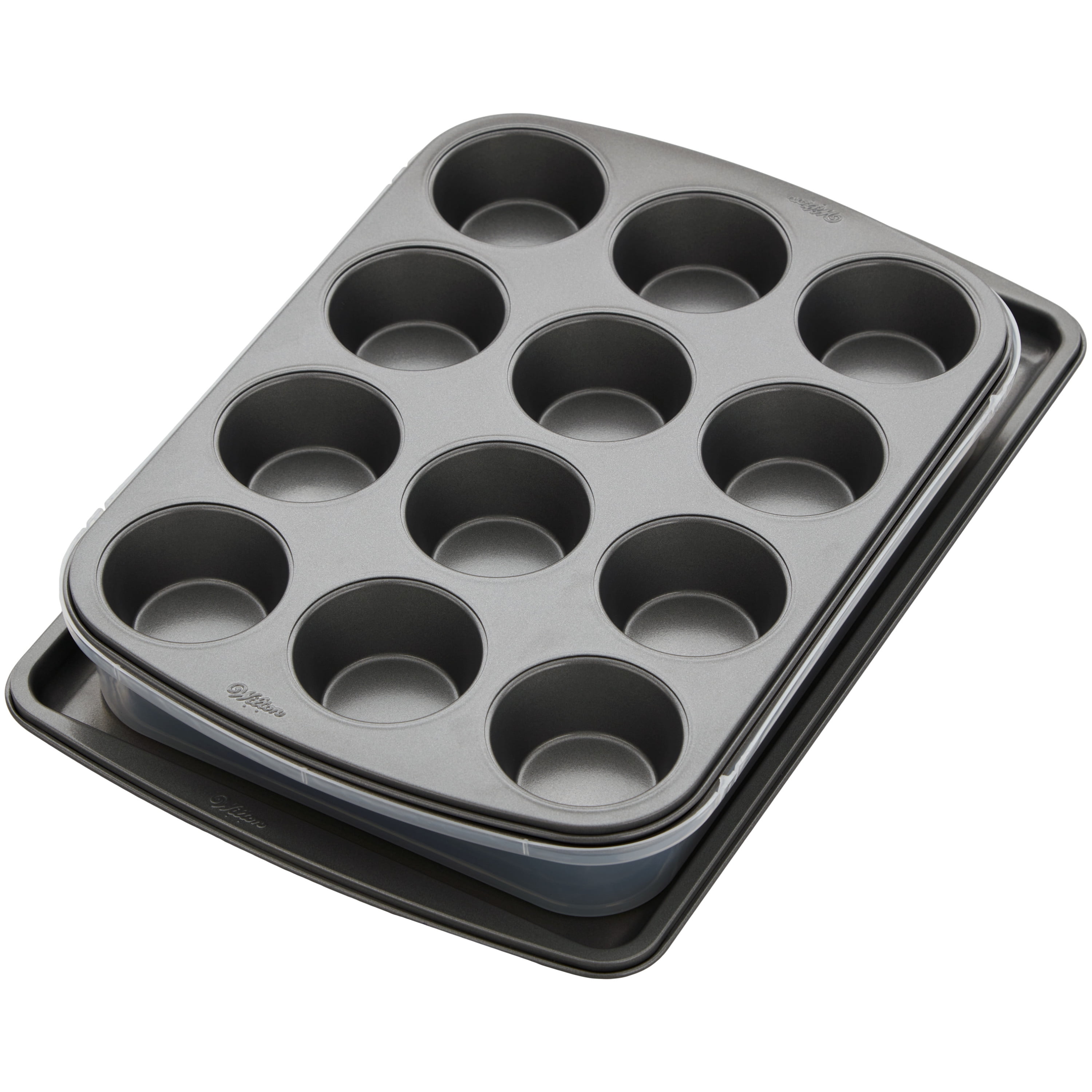 4 pc Nonstick Bakeware Toaster Oven Set Cookie Sheet Muffin Tin