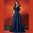thumbnail image 3 of AURA Plus Size Evening Dress Deep V-Neck Sleeveless A-Line Party Wear Long Dress, 3 of 6