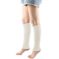 thumbnail image 4 of AINIYS Lady Winter Warm Leg Warmer Cable Knitted Crochet Long Socks Long Boot Socks Knit Warm Leg Warmers White Free Size, 4 of 4