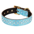 thumbnail image 1 of Collar para perros de cuero acolchado con diamantes de imitación Collar para perros de cristal personalizado de tamaño pequeño y mediano, 1 of 5