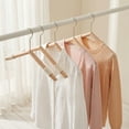 thumbnail image 2 of Unique Bargains 2Pcs Wood Nonslip Rope Durable Hangers Silver, 2 of 6