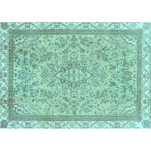 Ahgly Company Indoor Rectangle Abstract Light Blue Modern Area Rugs, 3' x 5'