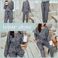 thumbnail image 4 of Joyshaper Womens Cotton Pajama Set Long Sleeve Tops Jogger Pants with Pockets Loungewear Sets(Gray Stars-S), 4 of 7