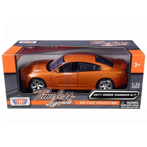 2011 Dodge Charger R/T Hemi Metallic Orange 1/24 Diecast Model Car by Motormax