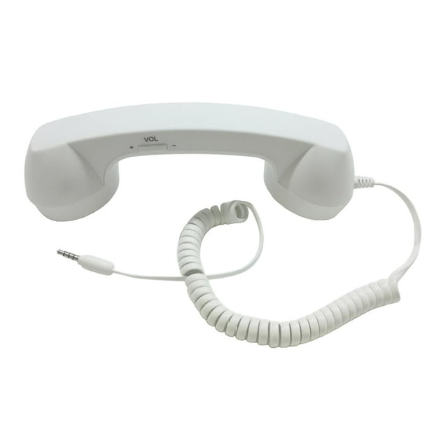 Combiné de Téléphone Mobile 3,5 mm Mini Combiné Récepteur Micro Haut-Parleur pour Blanc