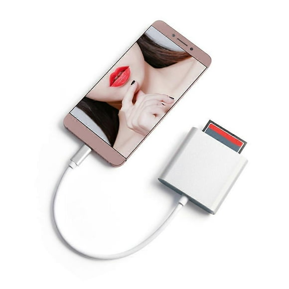 USB-C Card Reader 3 in 1 Aluminum Type C Adapter for Data Transfer and Everyday Use Silver Compatible with Chromebook Pixel and 950 1Set