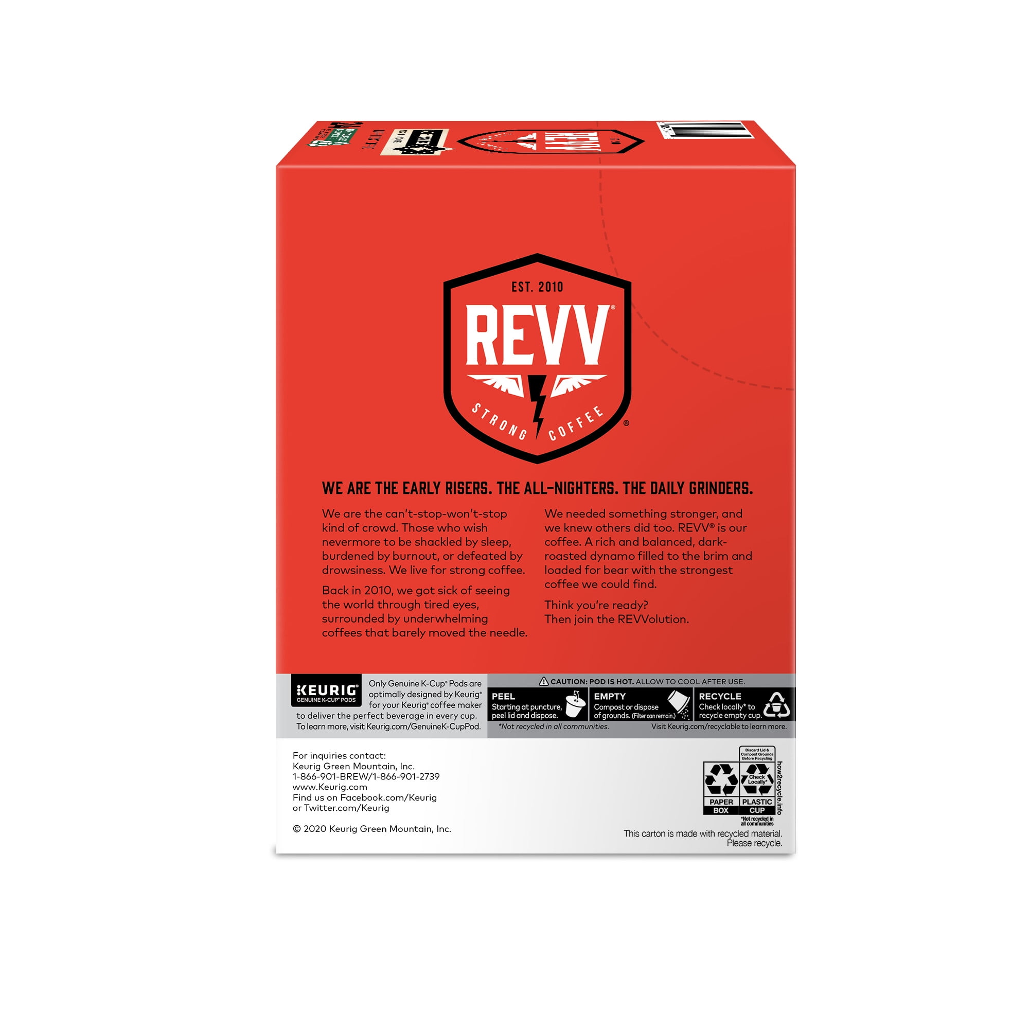 Revv Dark Roast K Cup Coffee Pods No Surrender 24 Count Strong and Smooth Walmart
