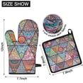 thumbnail image 6 of Multicolor Ethnic Geometric Pattern Kitchen Oven Mitt and Pot Holder Sets 4 Pcs for Baking, Cooking and Grilling, Heat Resistant Up To 392 °F, 6 of 7