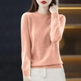 thumbnail image 2 of Timegard Fall Tops for Women Knit Comfy Long Sleeve Pullover Tops Casual Crewneck Sweater Solid Color, 2 of 3