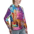 thumbnail image 6 of Picia Rainbow Melting Ice Cream Pattern Casual Women's Hoodie, Hooded Sweatshirt with Kangaroo Pocket, Comfortable Pullover with Eye-catching Drawstrings-Small, 6 of 7