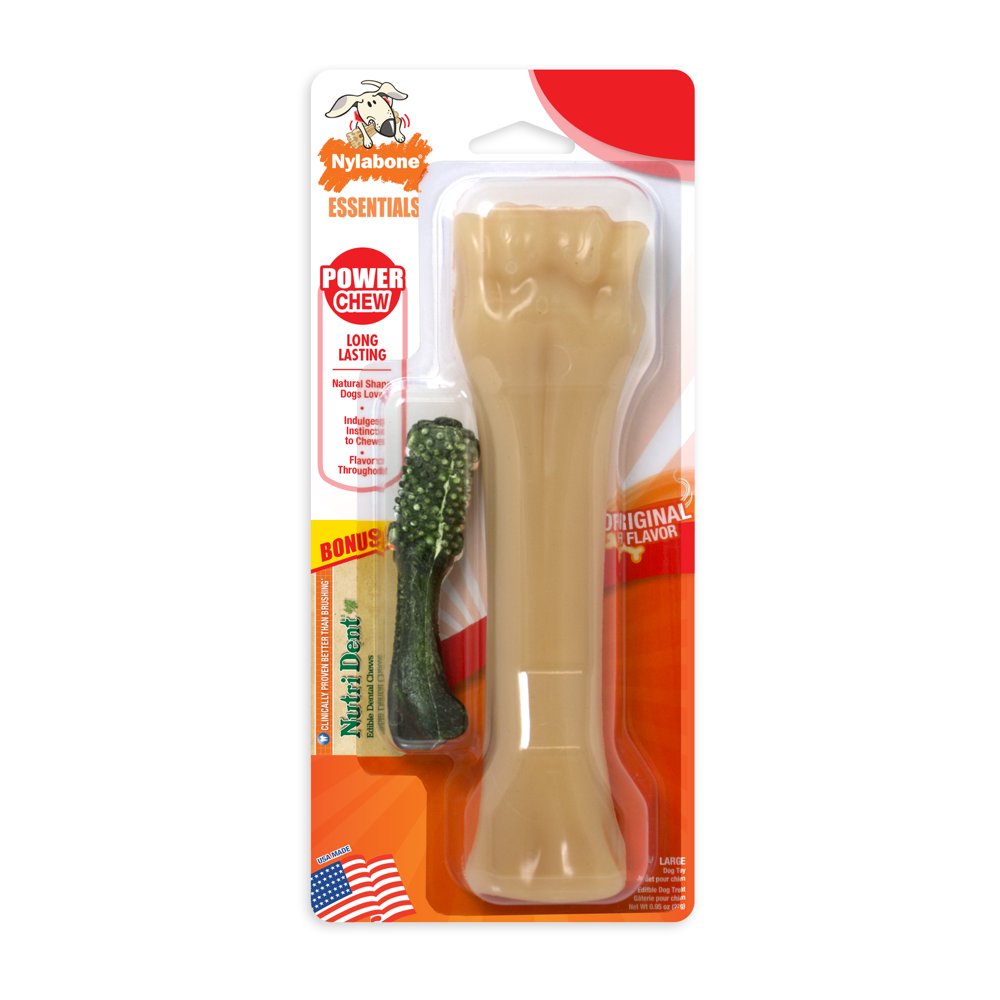 Nylabone Power Chew Flavored Durable Chew Toy with Bonus Healthy Edible