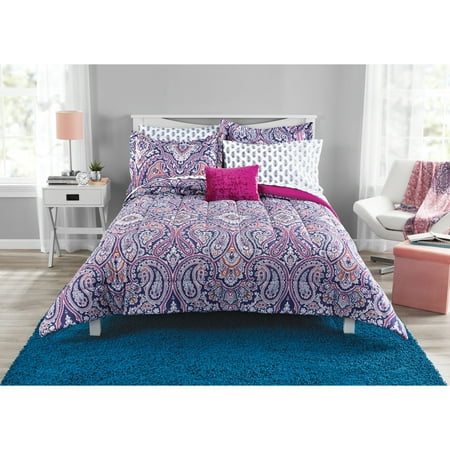 Mainstays Scarf Paisley Bed in a Bag Bedding Set, King