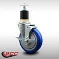 thumbnail image 2 of 5 Inch SS Blue Poly Swivel 1-7/8 Inch Expanding Stem Caster with Brake SCC, 2 of 2