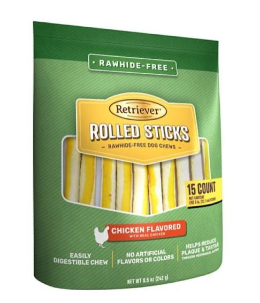 Retriever Rolled Sticks 5 in. Chicken Flavor RawhideFree Dog Treats