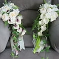 thumbnail image 3 of Yongwei Bridal Hold Flower 1PC Bride Hand Tied Bouquet Simulative Calla Lily Wedding Bouquet Exquisite Bouquet Lifelike Bridesmaid Hold Flower, 3 of 8