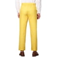 thumbnail image 3 of Pantalones de traje clásicos de ajuste regular de cuadros para hombre Inspire Chic, con frente plano y cintura elástica, 38 Amarillo, 3 of 7