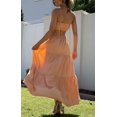 thumbnail image 2 of Women's Y2k Cut Out Backless Maxi Dress Bodycon Long Flowy Dresses Summer Boho Spaghetti Strap Low Cut Cami Dress Clubwear, 2 of 15
