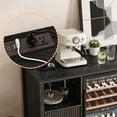 thumbnail image 3 of 53" Black Engineered Wood Wine Bar Cabinet with Mini Fridge Space & Power Outlets, 3 of 9