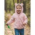 thumbnail image 5 of Miaouyo Girl Boys Hooded Plush Jacket Adorable Solid Color Bear Ear Long Sleeve Zipper Up Outerwear, 5 of 9