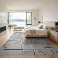 thumbnail image 3 of ODIKA 9'x12' Black Gray Geometric Marled Design Washable Area Rug Modern Handwoven Abstract Pattern Style for Dining Room, Basement, Large Office, Non-Slip Chair-Friendly, 3 of 7