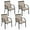 Coffee, variant on Costway 4 Pieces Patio Dining Chairs Large Outdoor Chairs Breathable Seat & Metal Frame Coffee