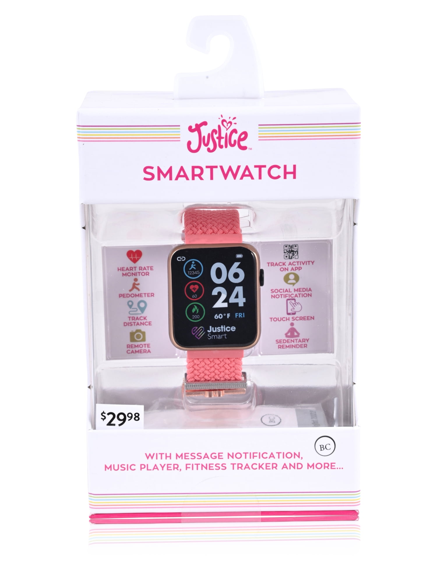 Justice Unisex Smartwatch in Rose Weave and Rose Gold Case (JSE4326WM)