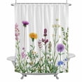 thumbnail image 2 of Spring Flowers Shower Curtain for Bathroom Decor, Colorful Wildflowers Waterproof Fabric Shower Curtain, 72"x78" Set with 12 Hooks, 2 of 9