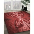 thumbnail image 3 of Ahgly Company Machine Washable Indoor Round Transitional Grapefruit Red Area Rugs, 7' Round, 3 of 7