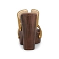 thumbnail image 2 of BLISSFUL STEP Women's Faux Suede Platform High Block Heel Slides Sandals Brown 8.5, 2 of 7