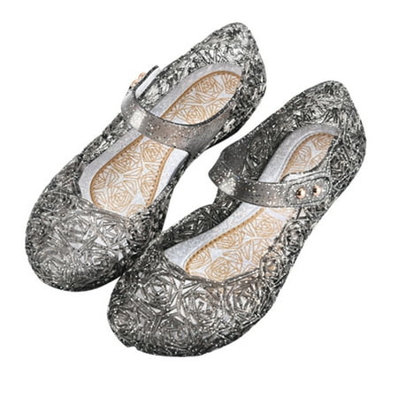 

Kamo Princess Costumes Jelly Flats Shoes Cosplay Birthday Party Dress Up Sandals for Little Girls Toddler or Kids