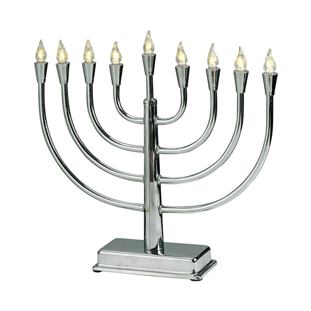Rite Lite 12.25&quot; Lustrous Polished LED Electric Hanukkah Menorah - Silver - www.ermes-unice.fr ...