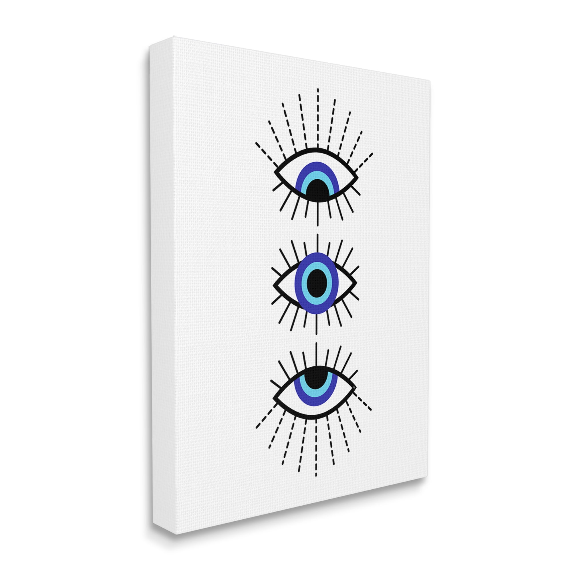 Stupell Industries Three Evil Eyes Pattern Abstract Painting Gallery Wrapped Canvas Art Print Wall Art, 24 x 30