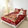 thumbnail image 4 of Castle Fairy Gingerbread Man Snowflake 3Pcs Twin Sheet Sets for Teens Women Men,Red Candy Cane Twin Fitted Sheet,Merry Christmas Xmas Breathable Flat Sheet,Lightweight Room Decor, 4 of 7