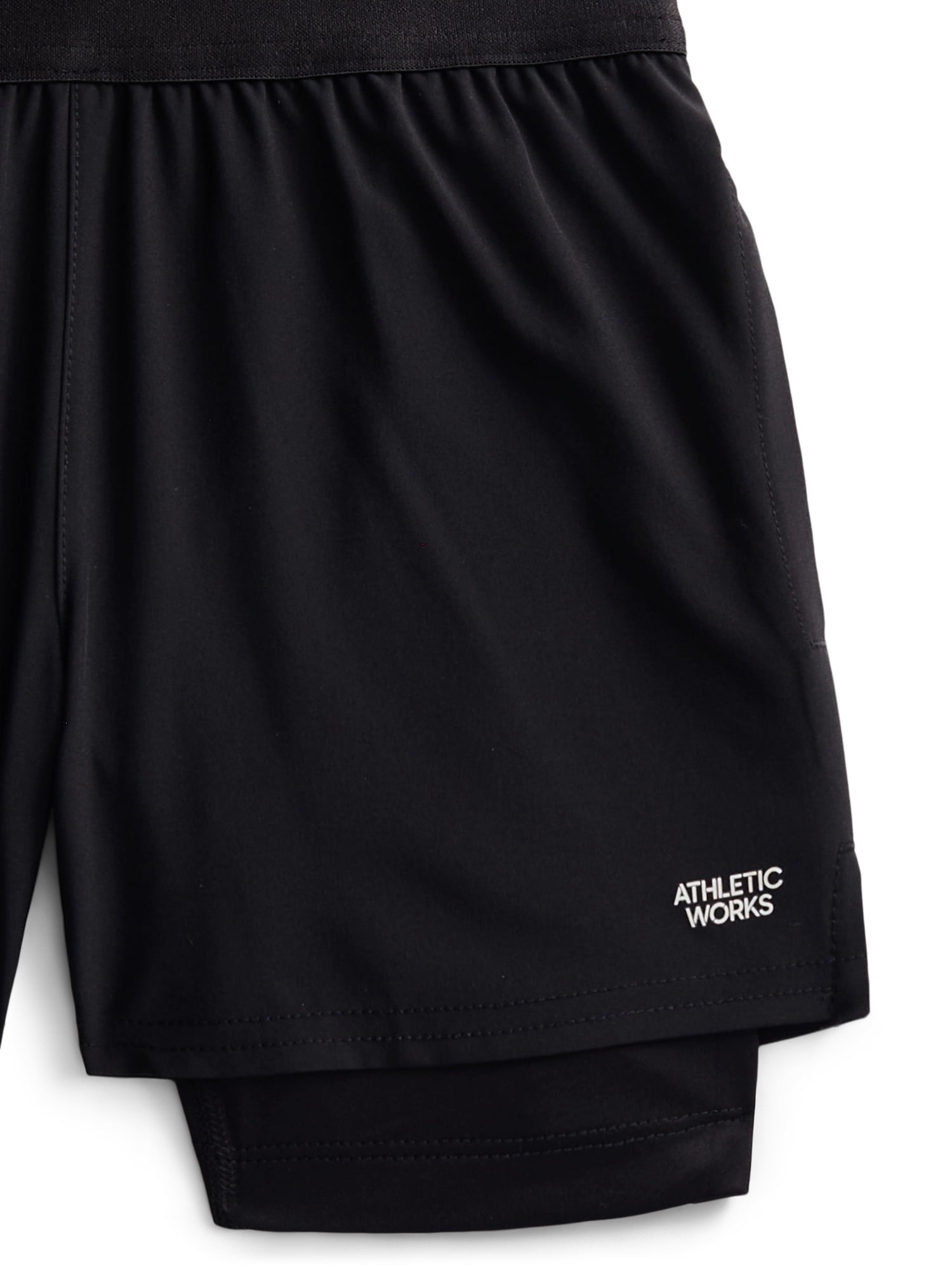 Athletic Works Boys 2-in-1 Training Shorts with Compression Liner, Sizes 4-18