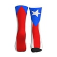 thumbnail image 2 of Men's Pr Puerto Rico-Flag Novelty Athletic Socks Women's Digital Printing Funky Patterned Crew Socks, 2 of 7