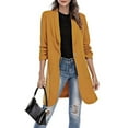 thumbnail image 2 of Vedolay Tops Suit Jackets for Women Casual Open Front Long Sleeve Work Business Lapel Blazers Jacket,Yellow XL, 2 of 5
