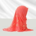 thumbnail image 3 of instant Hijab, Yigetop Cheers Us Girls/Children Hijab Scarf Headscarf Wrap Muslim Amira Hijab Watermelon Red A, 3 of 4