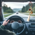 thumbnail image 4 of Car Rearview Mirror Pendant, Woven Tassel Car Accessory and Bag Key Charm Hanging Decoration, Compact Interior Decor Dangle for Daily Commute and Travel Use, 4 of 6