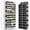 Black, variant on LazySpin Over the Door Organizer 6 Tiers, Clear Window Behind Door Storage of 12 Compartments, Over the Door Storage, Door Hanging Organizer for Closet, Diaper Organizer, Off-White
