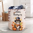 thumbnail image 3 of Happy Thanksgiving American Shorthair Welcome Thankful Fall Autumn Pumpkin Foldable Laundry Basket Cat Lover Kitten Owner Gifts Organizer Storage with Handles - 02021, 3 of 5