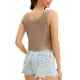 thumbnail image 3 of ATHLECHIC Camiseta sin mangas de algodón suelta y recortada para el verano, tops casuales para mujeres, talla L, color caqui, 3 of 5