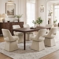 thumbnail image 5 of Usaint 360‑Degree Swivel Chenille Dining Chair, Hollow‑Out Curved‑Back Upholstered Accent Chair for Dining Rooms, Living Rooms, Reading Nooks, Khaki, 5 of 11