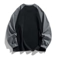thumbnail image 5 of XRoczxe Men Raglan Color Block Long Sleeve T-Shirt, Casual Crew Neck Contrast Pullover Top, Loose Fit Basic Layer Shirt for Winter Daily Wear Black, 5 of 5