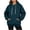 Blue, variant on Women's Winter Jacket Top Baeitkot Women's Winter Long-Sleeved Hooded Kangaroo Pocket Drawstring Casual Home Jacket Top Red XL