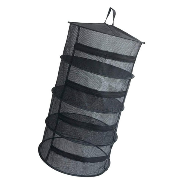 Red de secado plegable de hierbas Bandeja de mal Estantes de secado de jardín para exteriores / interiores Negro de 4 capas CUTICAT Red de secado de hierbas