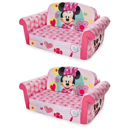 Marshmallow Furniture 2 in 1 Sleeper Kids Couch Minnie Mouse (2 Pack)