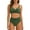 05 Army Green, variant on Fewfanhot Womens Bikini Swimsuits High Waisted Bikini Sets Sporty Two Piece Swimsuits Color Block High Cut Bathing Suits