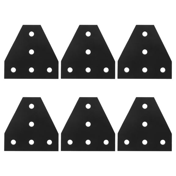 6pcs Aluminum Extrusion Connector Brackets 5 Holes T Shape Joint Plates Sturdy Metal Corner Brackets Shelf Bracket Hardware Braces