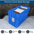 thumbnail image 4 of Short Comic Book Bin | Holds 150 Comics | Stackable Plastic Storage | Acid-Free Organizer | Blue, Single, 4 of 6